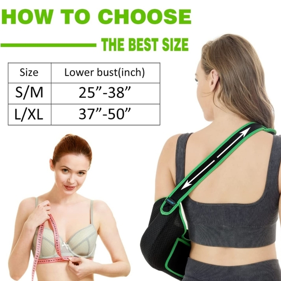 New! Unisex L/XL Left/Right Arm Sling Breathable Shoulder Brace Support Strap - Picture 8 of 8